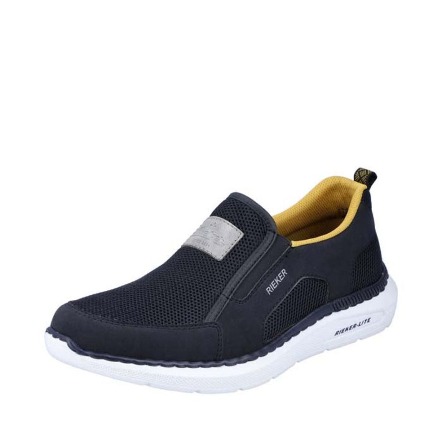 Mens Shoes Rieker | Mens Rieker Montenegro Slip On In Pazifik/Navy/Grigio