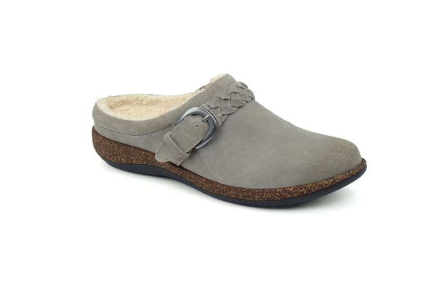 Womens Shoes Aetrex | Womens Aetrex Libby Fleece In Grey