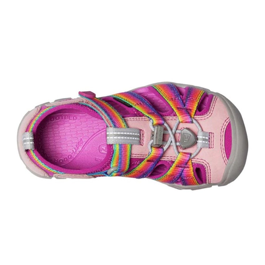 Girls Shoes Keen | Big Girl Keen Seacamp Ii In Rainbow/ Festival Fushia