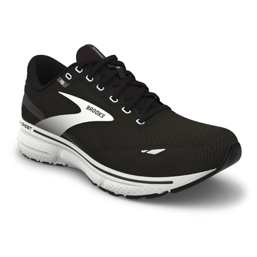 Womens Shoes Brooks Running | Womens Brooks Running Ghost 15 In Black/Blackened Pearl/White