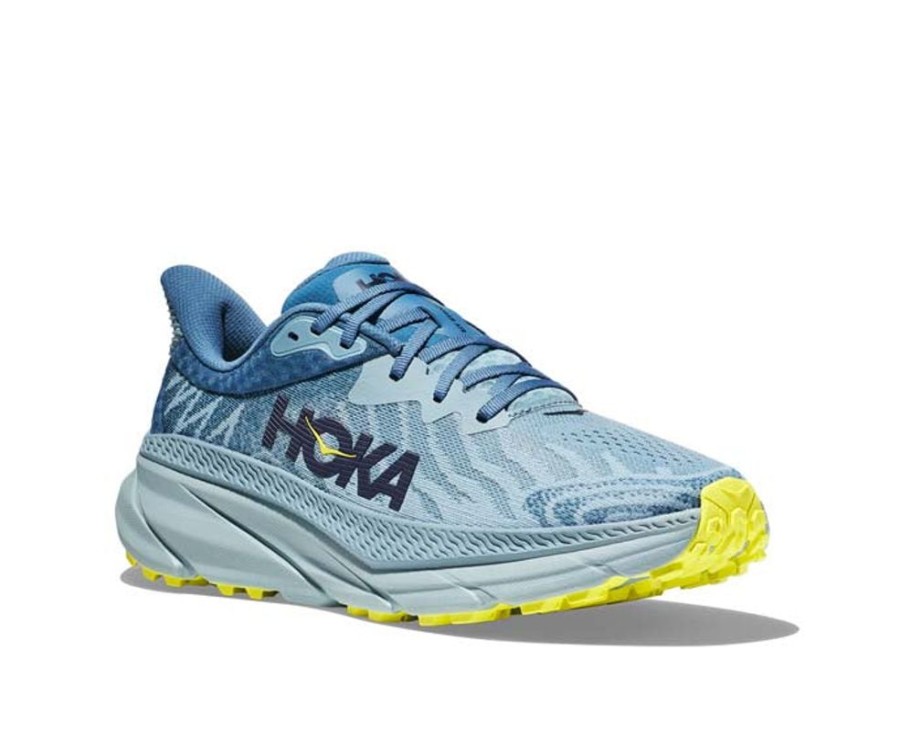 Mens Shoes Hoka | Mens Hoka Challenger Atr 7 Wide In Stone Blue/Evening Primrose