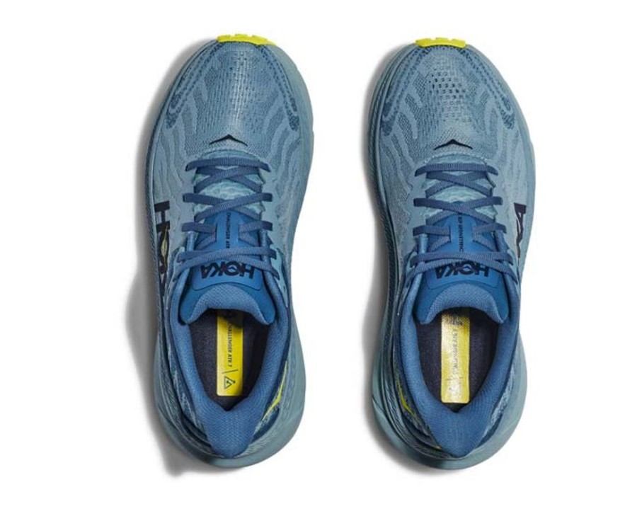 Mens Shoes Hoka | Mens Hoka Challenger Atr 7 Wide In Stone Blue/Evening Primrose